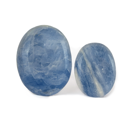 2 x Galets Calcite Bleue Grade B avec imperfections