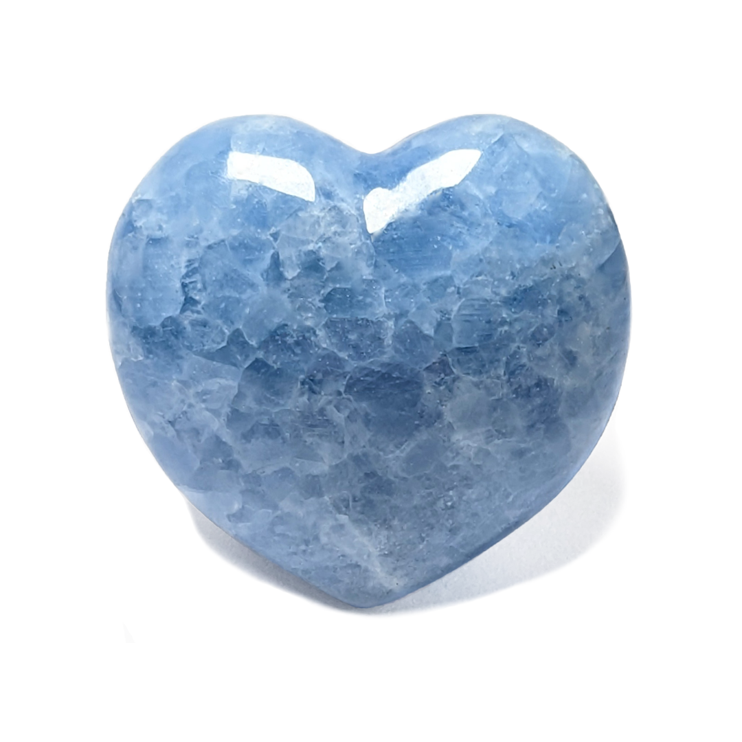 Calcite Bleue Cœur, pierre naturelle fait-main