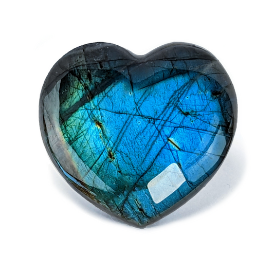 Labradorite Heart, handmade natural stone