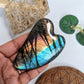 Gua sha en Labradorite 100% naturelle multicolore couleur rare Pièce unique Pierre de massage (Photo recto verso)