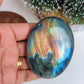 Labradorite Galet 107g Orange-multicolore 100% naturelle fait main, protection et beauté unique