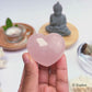 Rose Quartz Heart, handmade natural stone