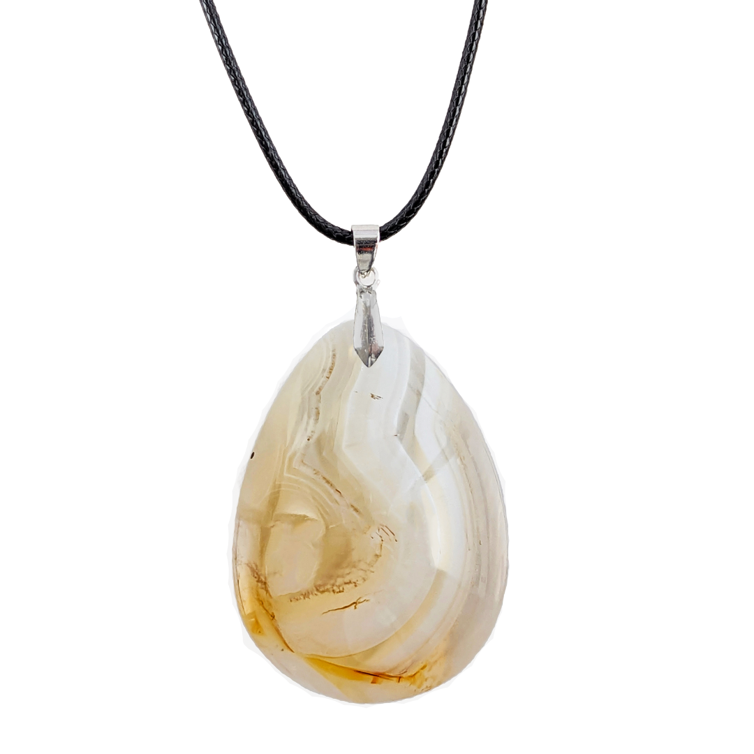 Pendentif Goutte en Agate Rubanée