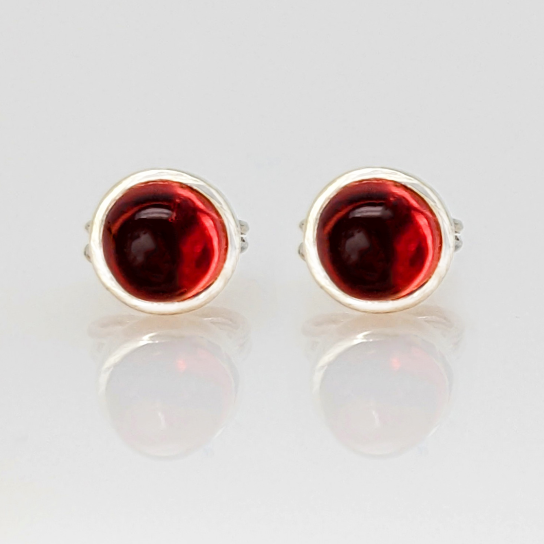 Garnet &amp; 925 Silver Earrings