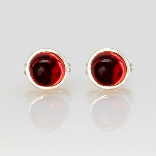 Garnet &amp; 925 Silver Earrings