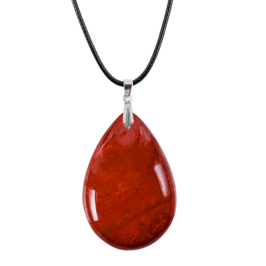 Pendentif Goutte en Jaspe Rouge