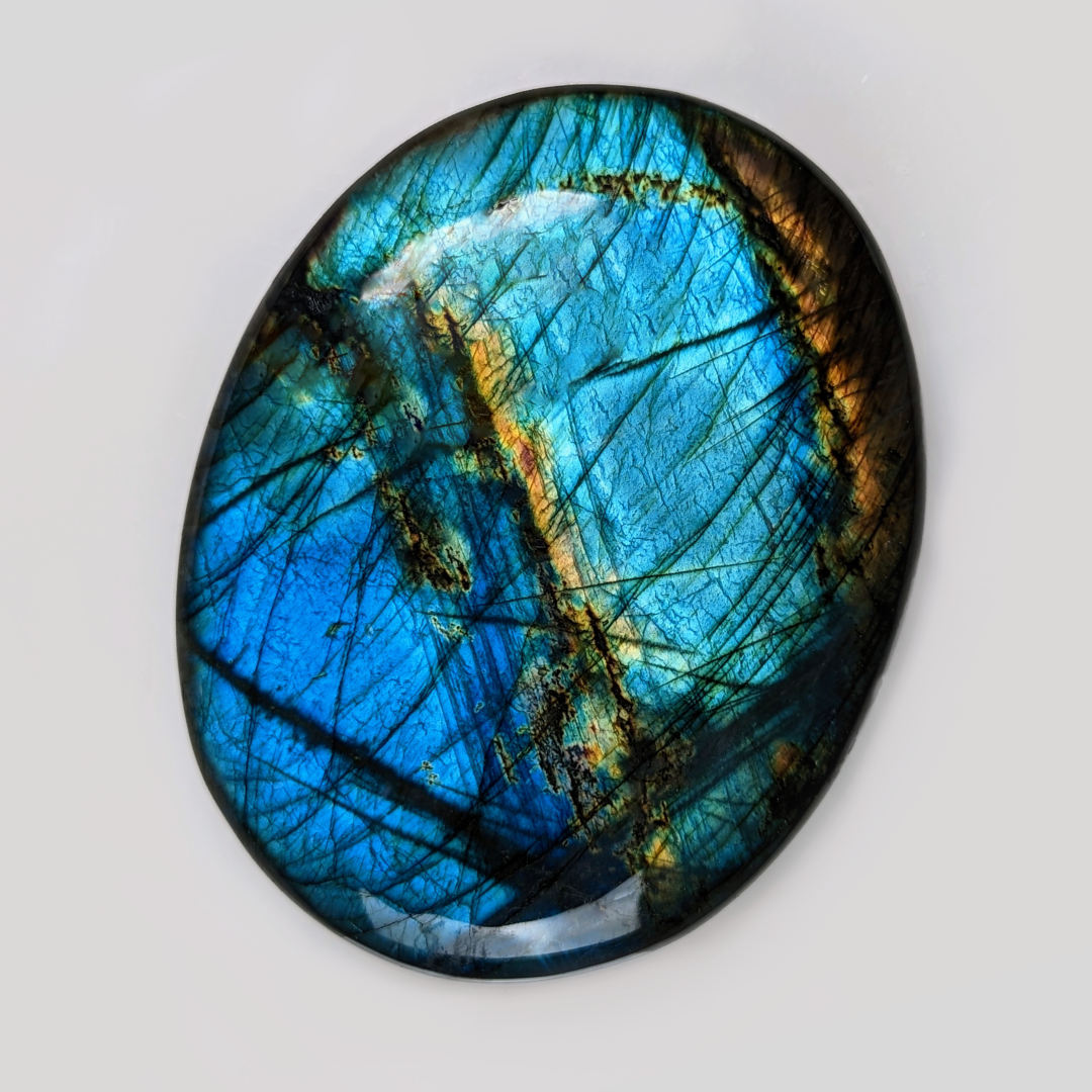 Blue Labradorite, Handmade XXL Litho Pebble